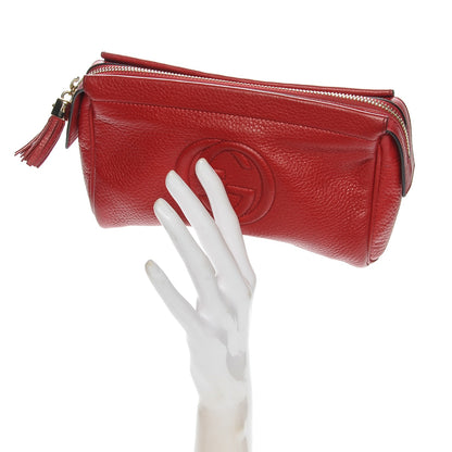 Gucci Pebbled Calfskin Soho Cosmetic Case Tabasco Red 2 of 8