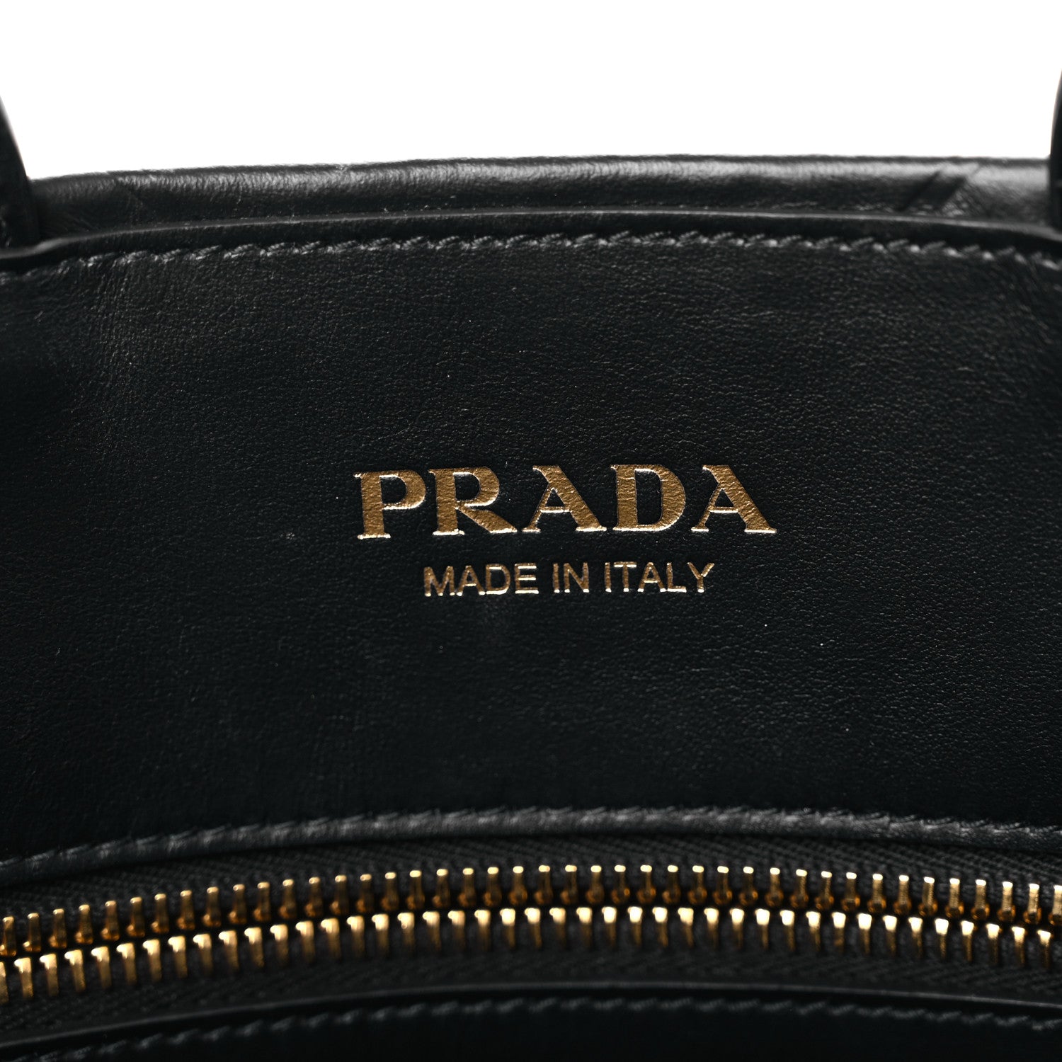 Prada Soft Calfskin Triangolo Symbole Embossed Small Tote Black 6 of 9
