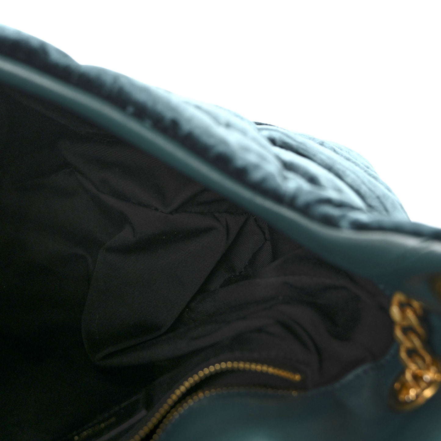 Velvet Y Quilted Monogram Small Loulou Chain Satchel Dark Green