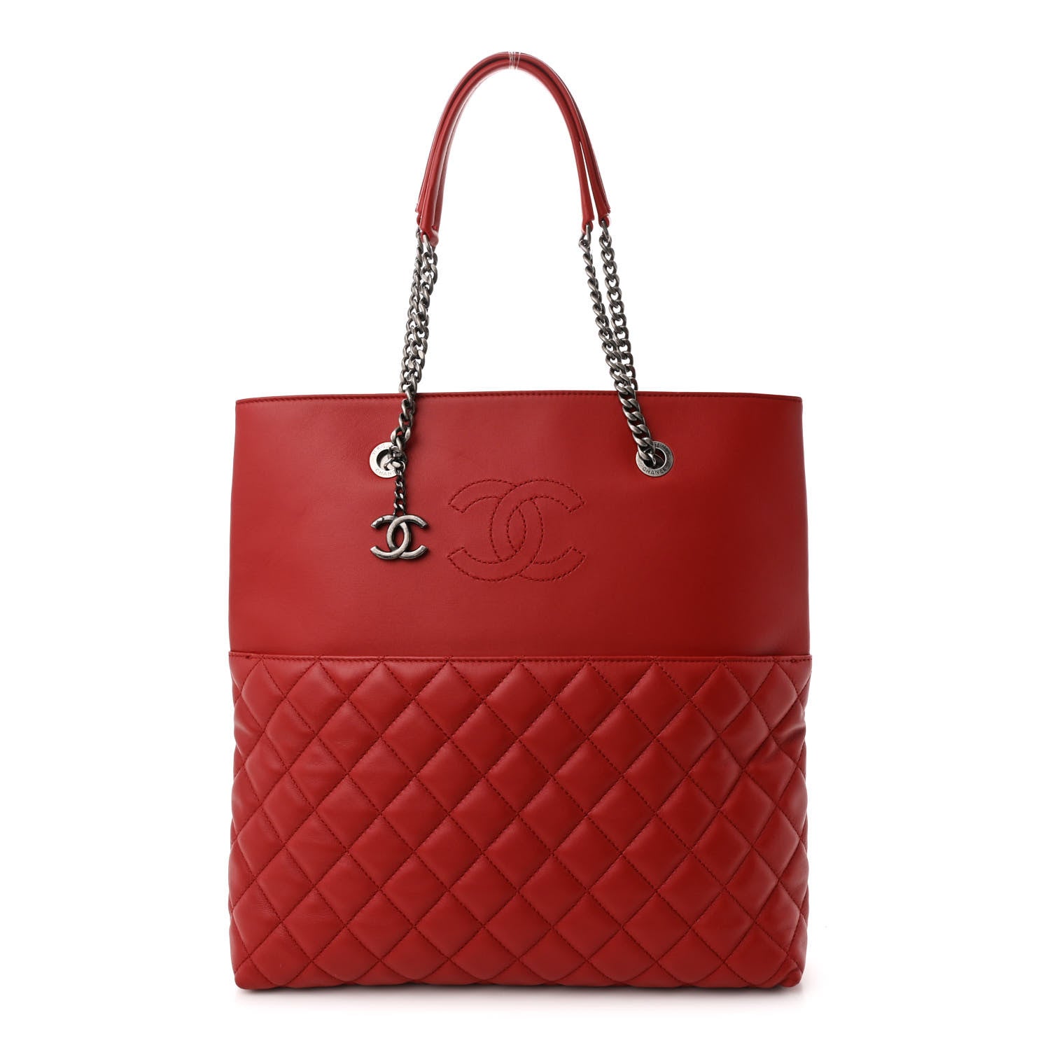 Chanel Lambskin Quilted Urban Delight Tote Red 1 of 12
