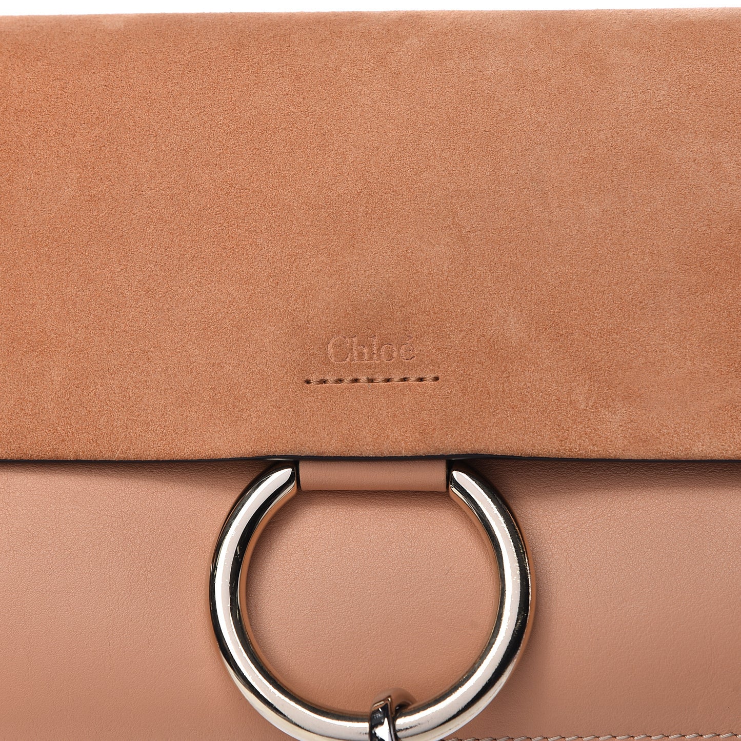 Suede Calfskin Small Faye Shoulder Bag Blushy Pink