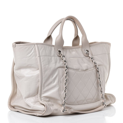 Chanel Glazed Calfskin Large Deauville Tote Ivory 2 of 4