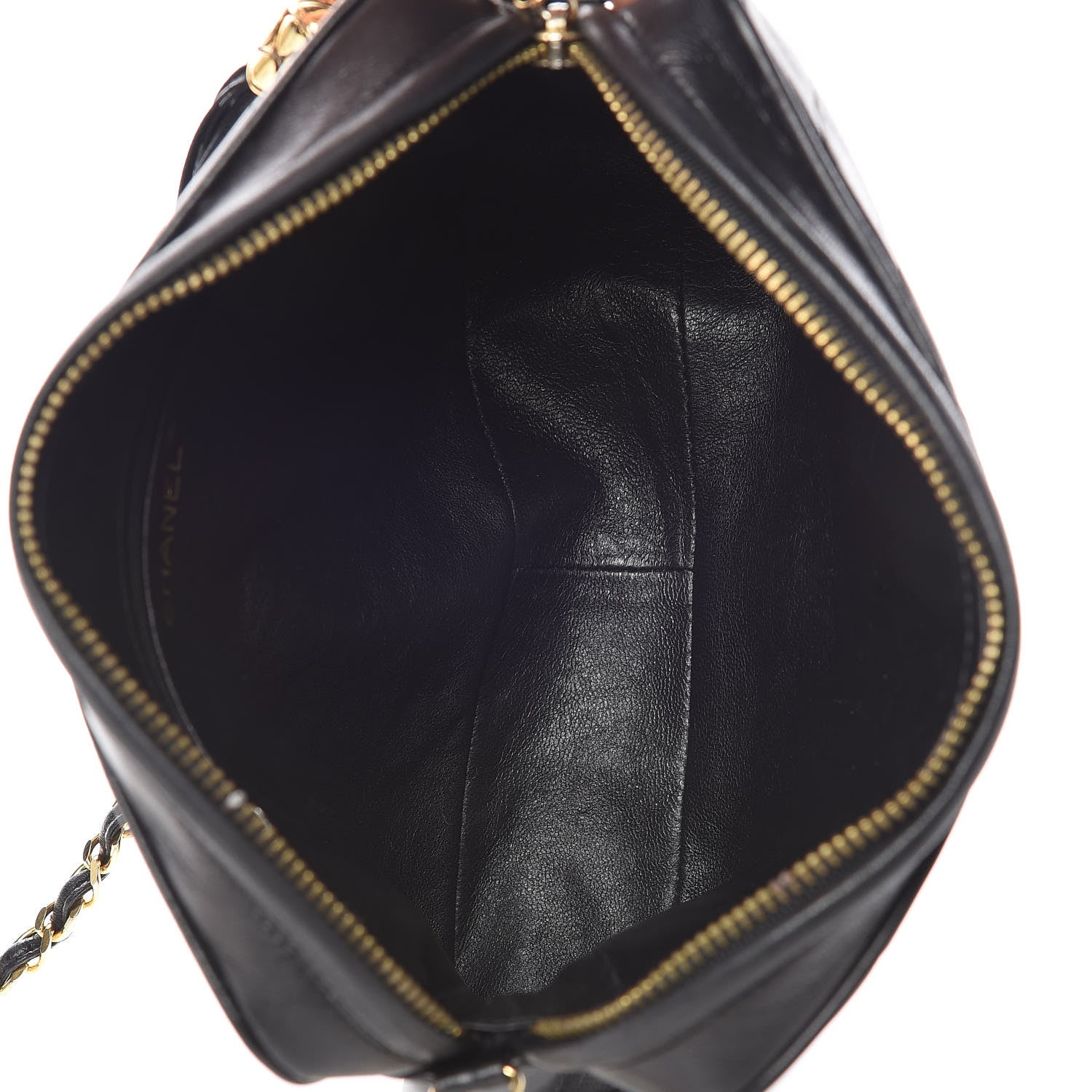 Chanel Lambskin Chevron Quilted Tassel Camera Case Black 7 of 10