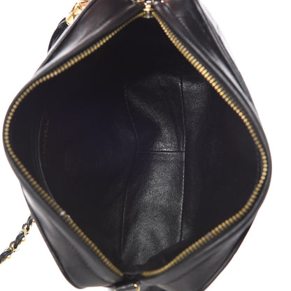 Chanel Lambskin Chevron Quilted Tassel Camera Case Black 7 of 10