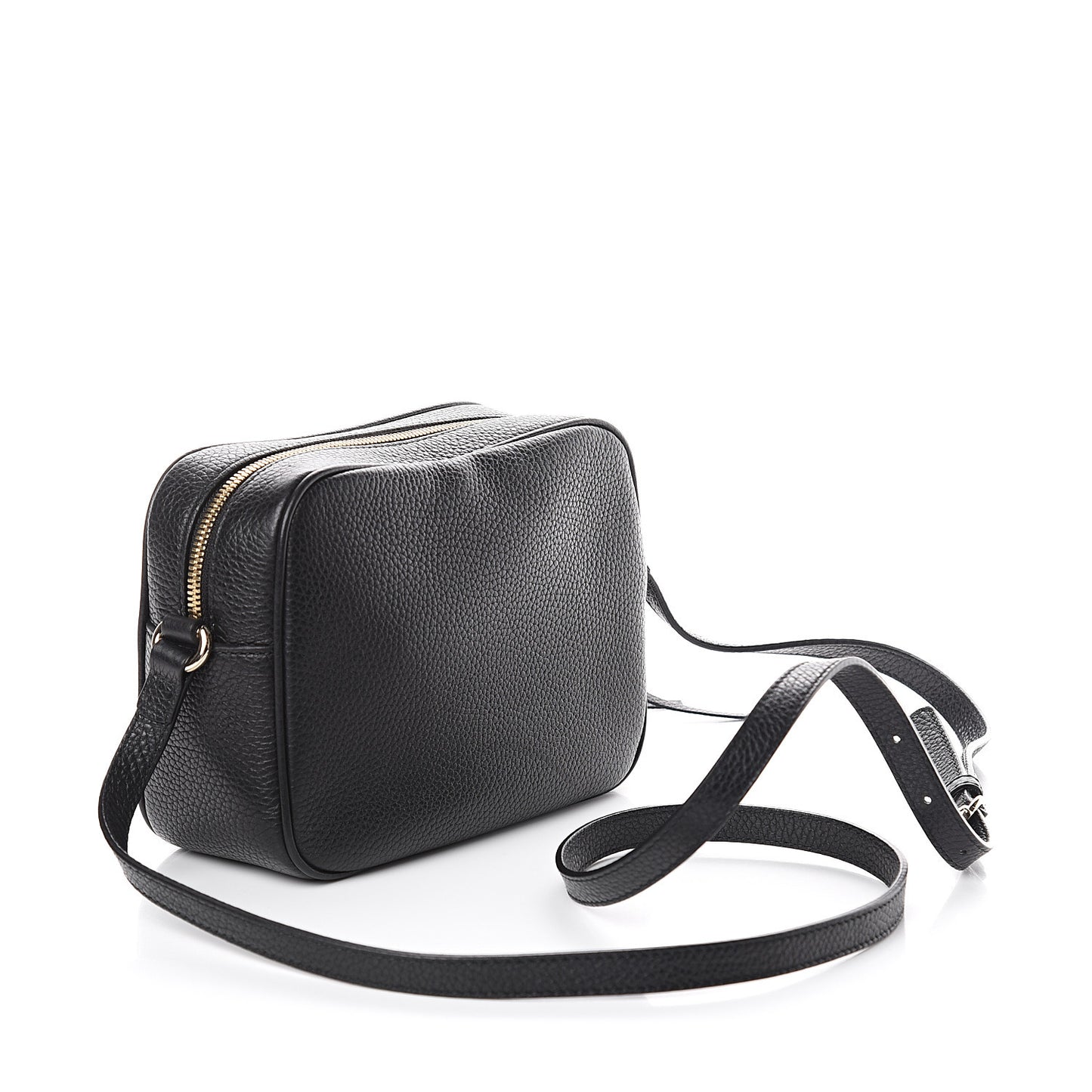 Pebbled Calfskin Small Soho Disco Bag Black