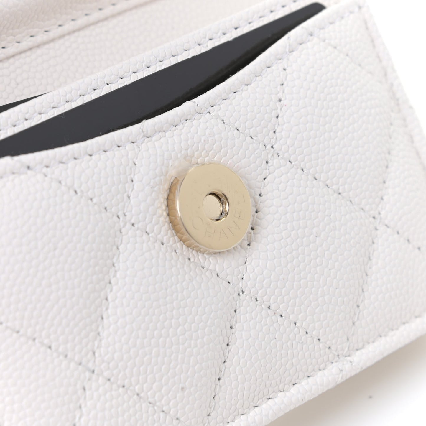 Caviar Quilted Belt Bag With Charms On Chain White