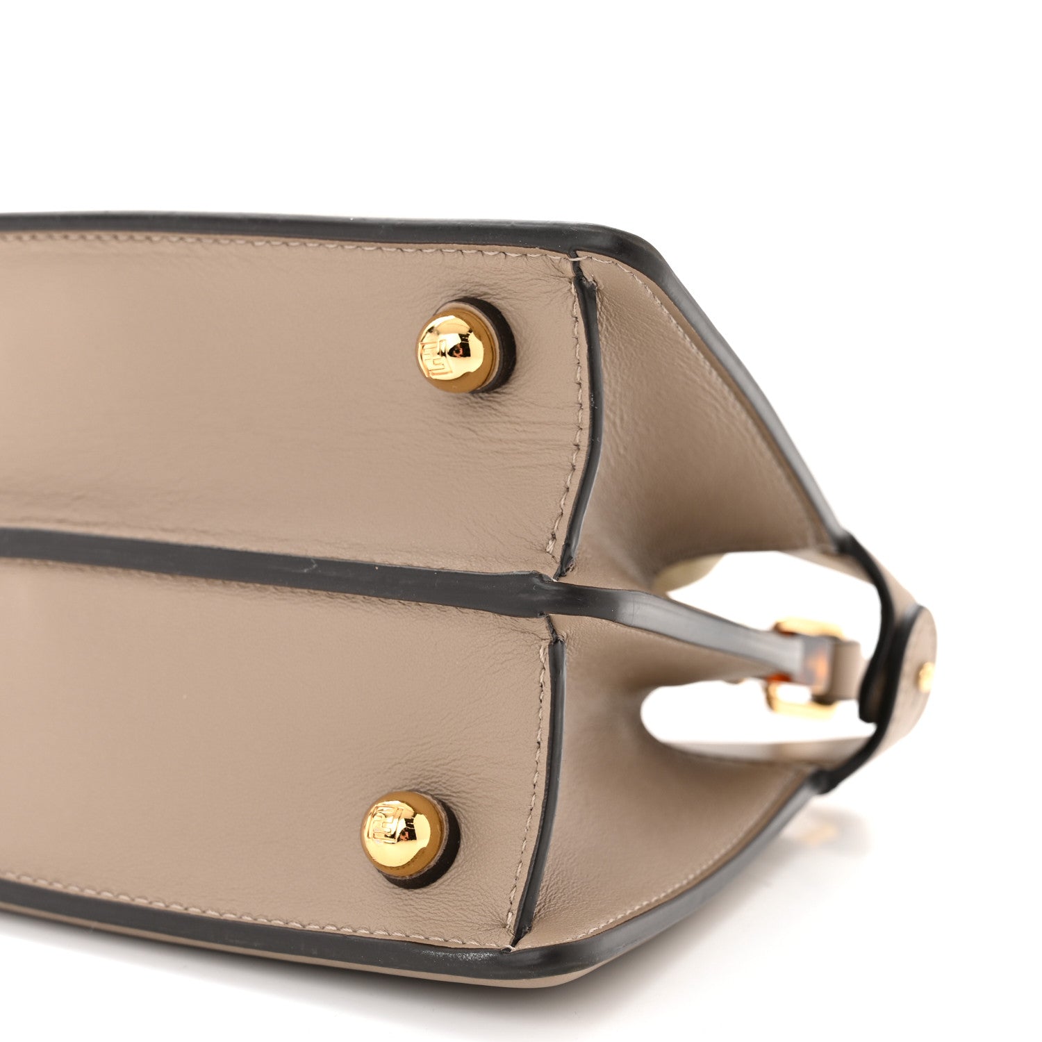 Fendi Shiny Nappa Plexiglass Petite Peekaboo I SEE U Satchel Tortora 10 of 10