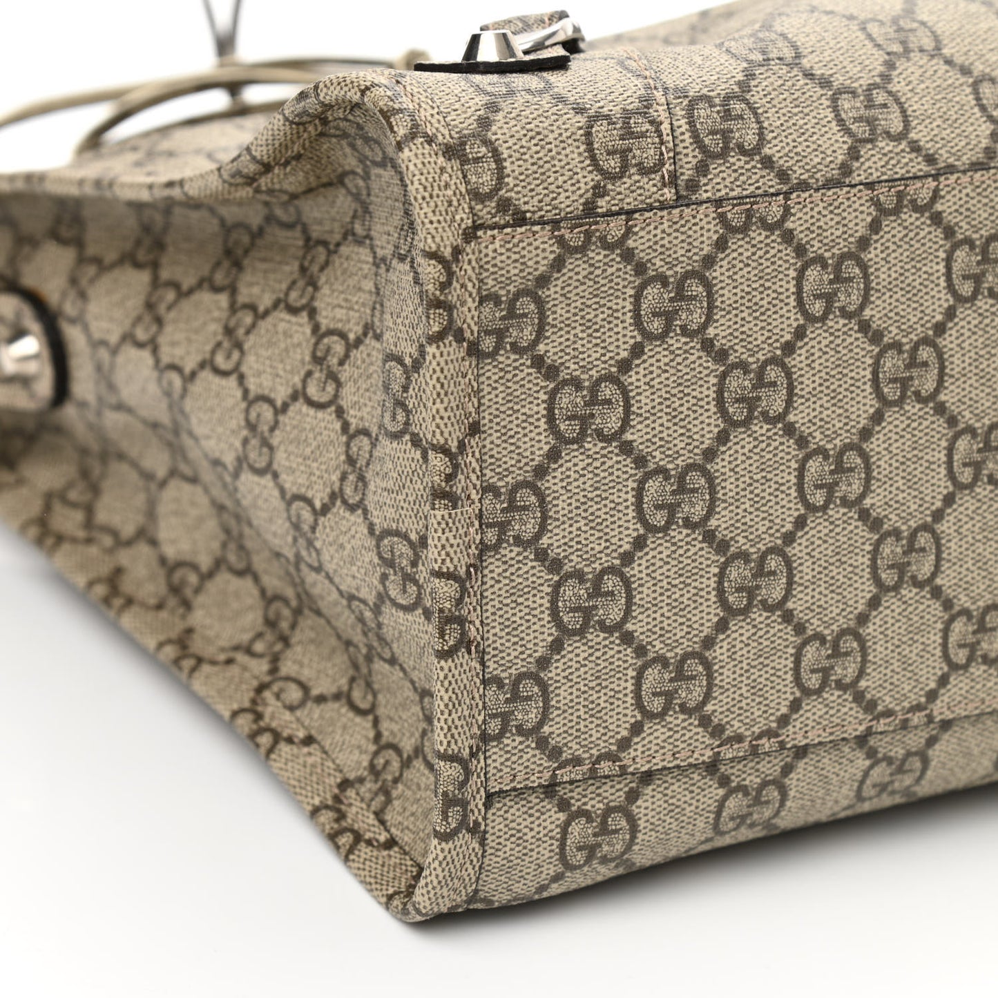 X GUCCI GG Supreme Monogram Neo Classic Silver Hardware City Beige Ebony
