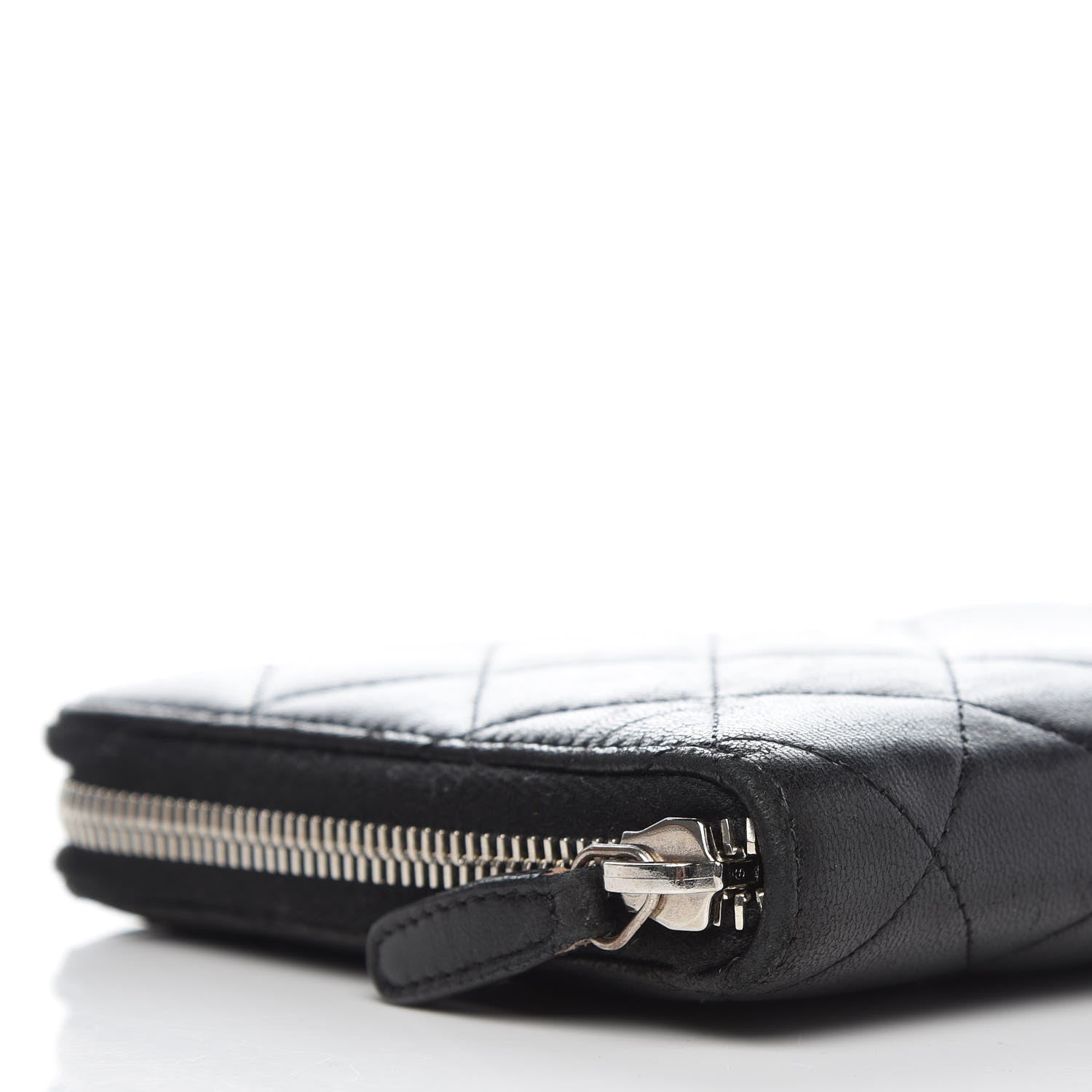 Chanel Lambskin Quilted Large Zip Around Organizer Wallet Black 12 of 13