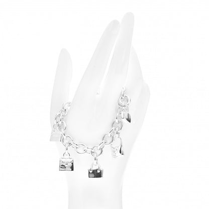 Hermes Sterling Silver Five Bags Amulette Charm Bracelet ST 2 of 5