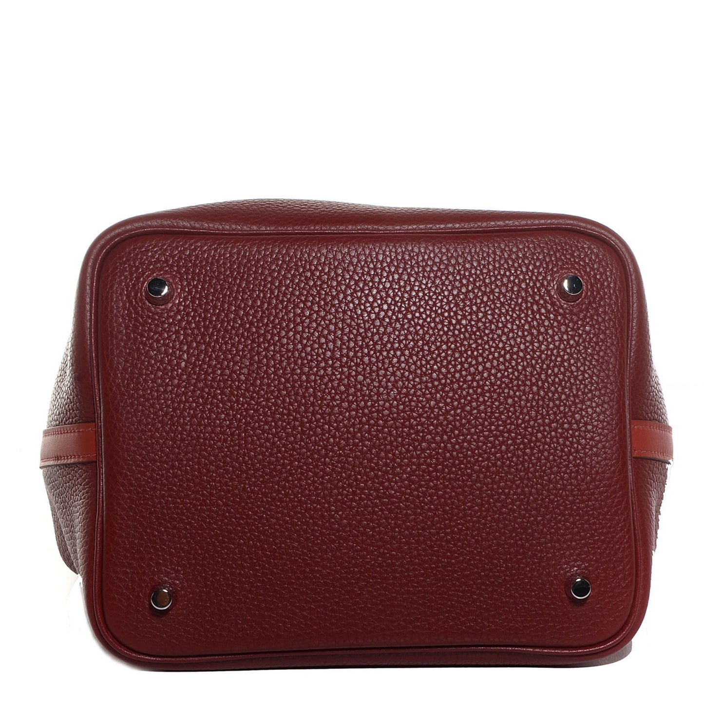 Taurillon Clemence Bi-Color Picotin Lock 22 MM Rouge H Brique