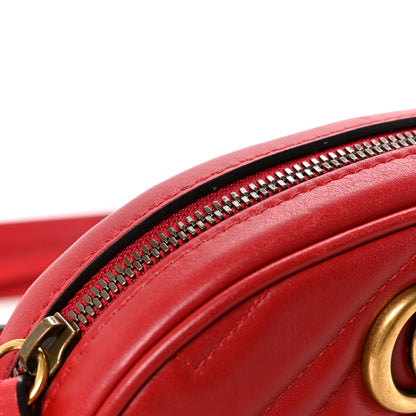 Gucci Calfskin Matelasse GG Marmont Belt Bag 85 34 Hibiscus Red 11 of 12