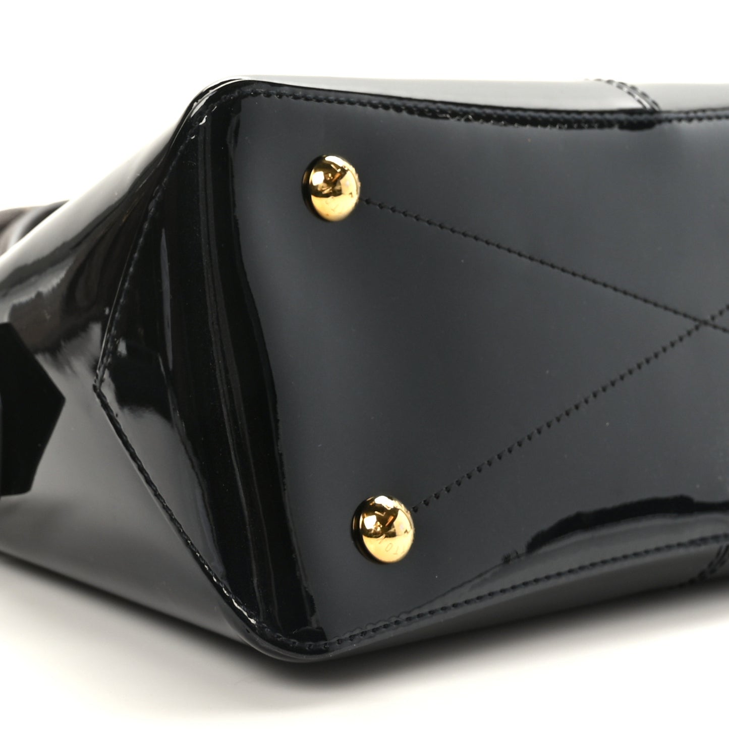 Patent Calfskin Miroir Tote Black
