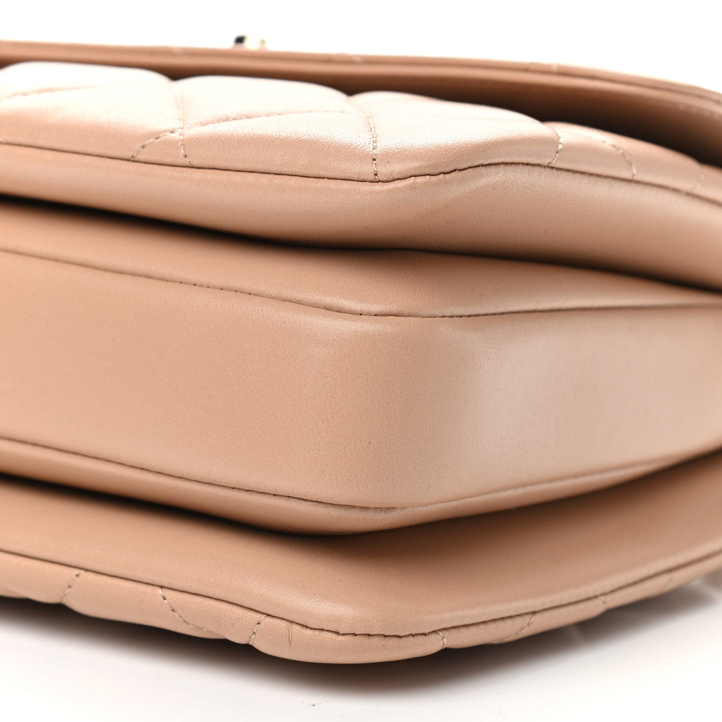 Lambskin Quilted Small Trendy CC Dual Handle Flap Bag Beige