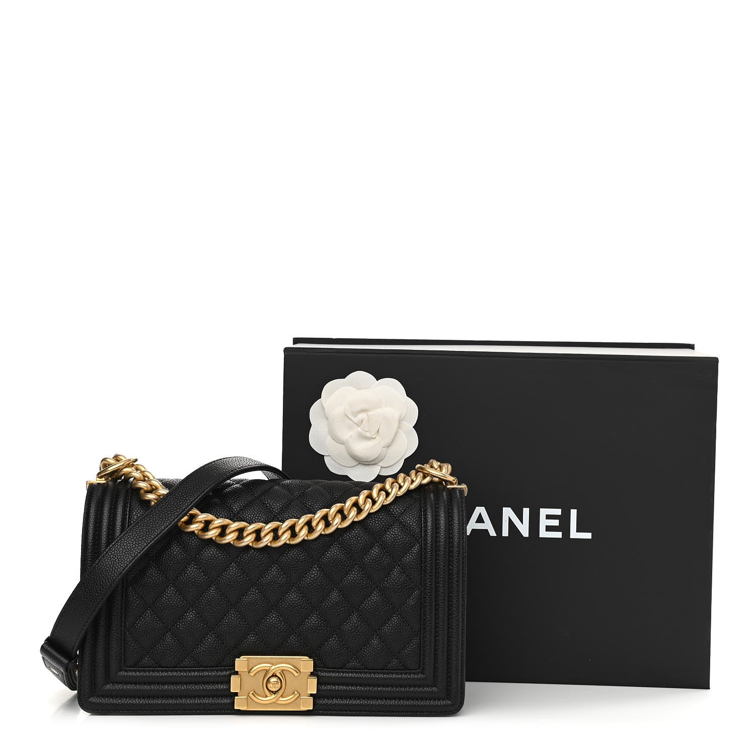Chanel Caviar Quilted Medium Boy Flap Black 11 of 11