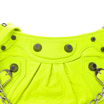 Balenciaga Agneau Arena Le Cagole Mini Purse With Chain Lime 8 of 10