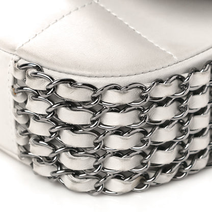 Chanel Lambskin Chocolate Bar 5 Chain Flap White 10 of 12