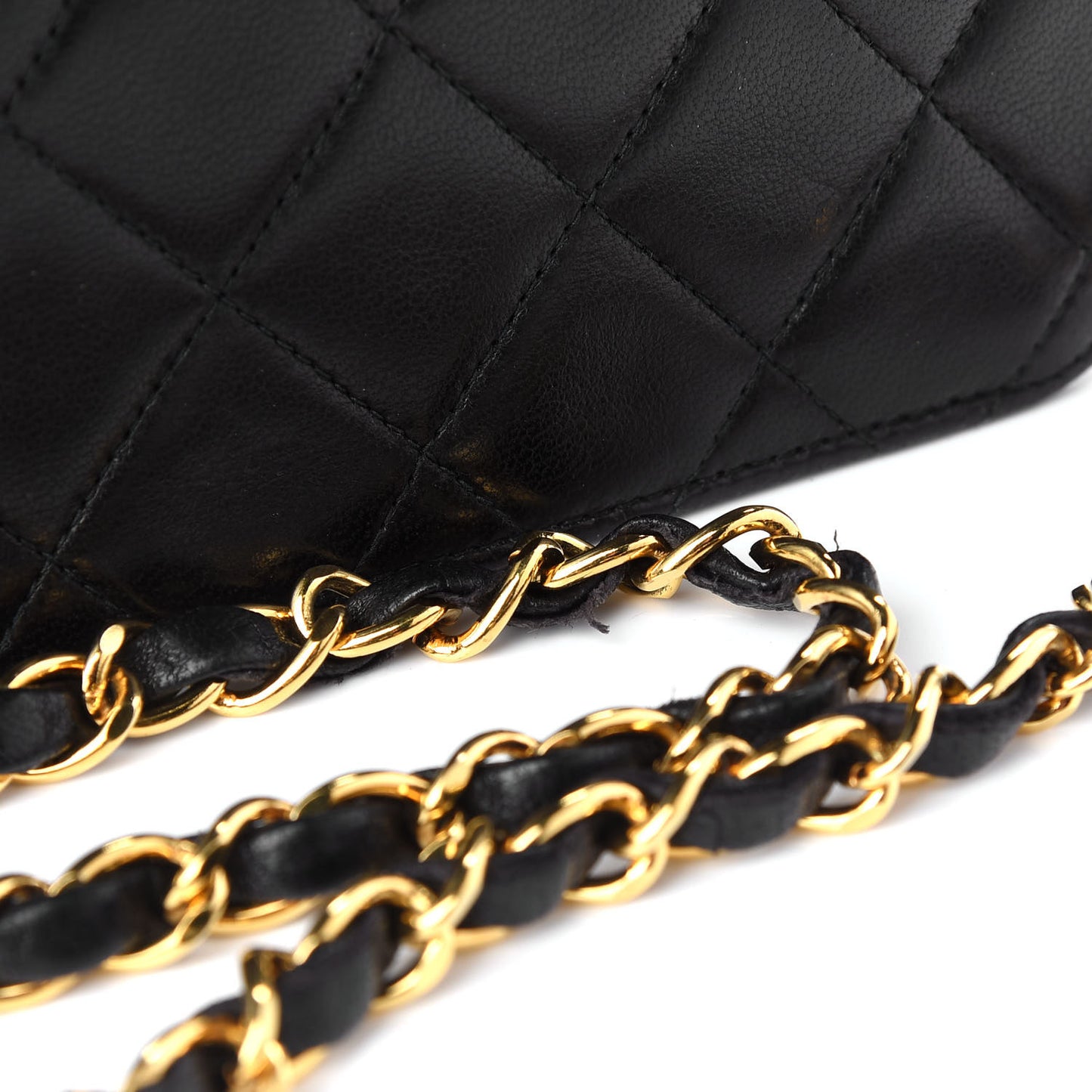 Lambskin Quilted Medium Single Flap Black