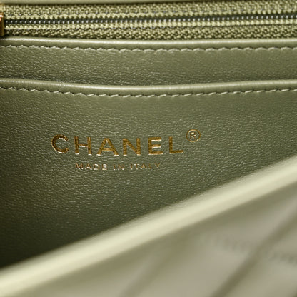 Chanel Lambskin Quilted Mini Rectangular Flap Green 6 of 11