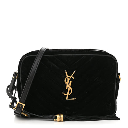 Saint Laurent Velvet Matelasse Monogram Lou Camera Bag Black 1 of 14