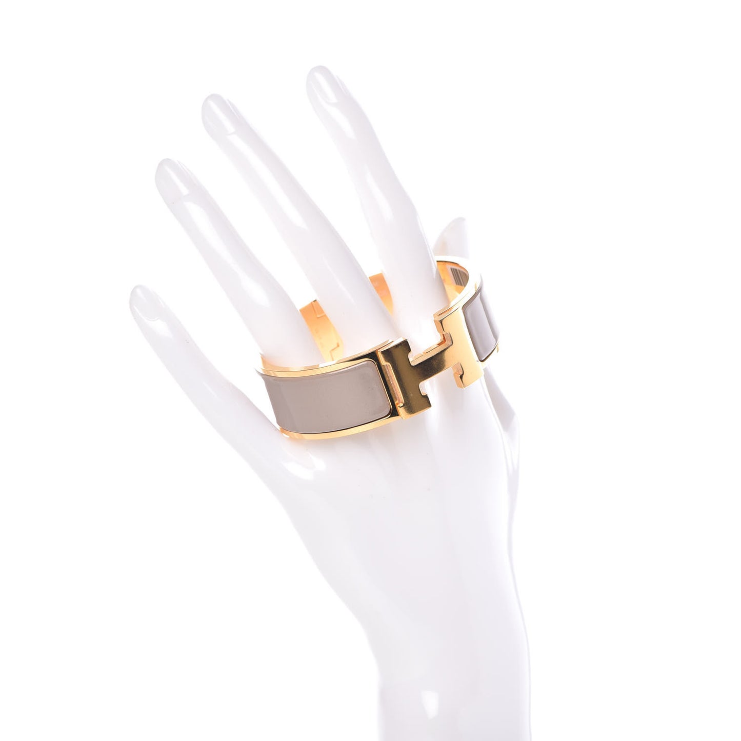 Enamel Wide Clic Clac H Bracelet GM Marron Glace