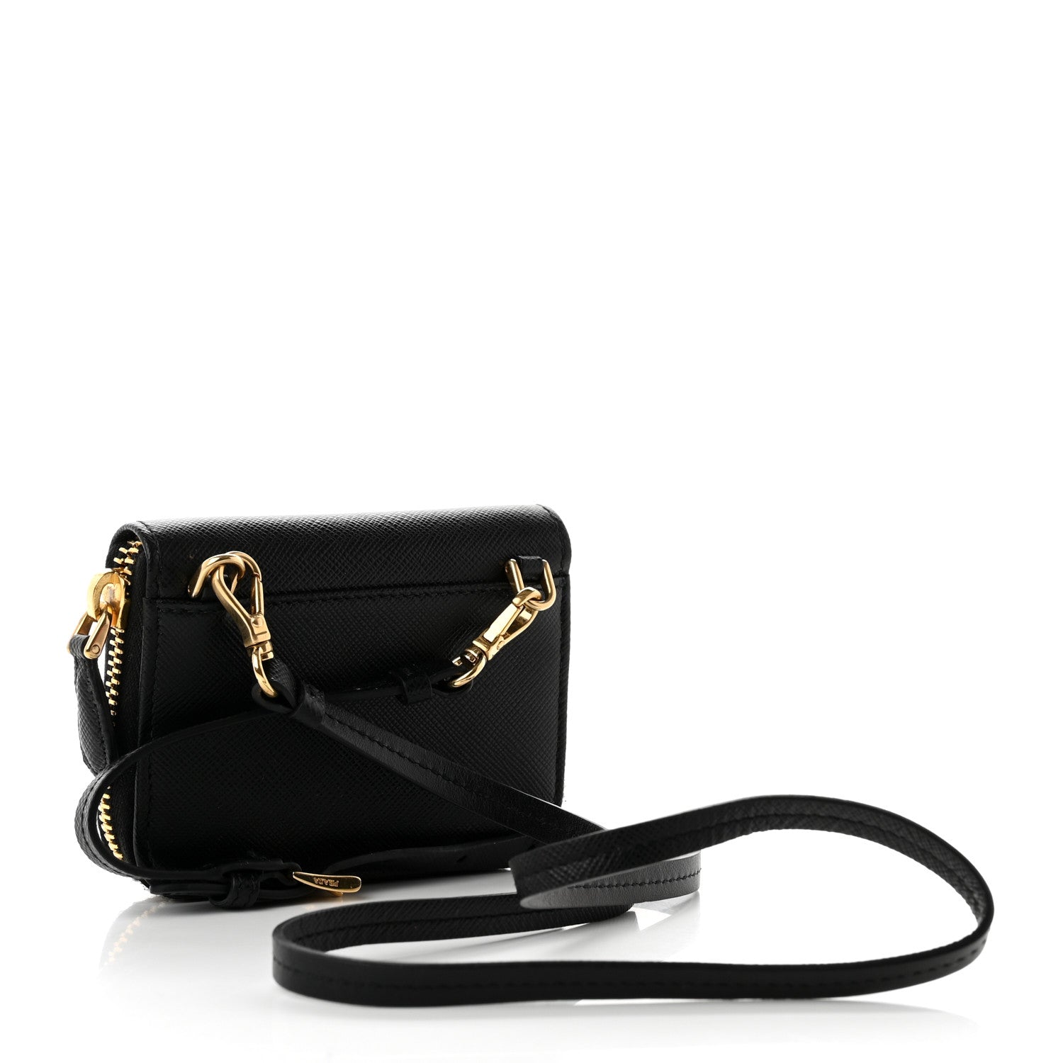 Prada Saffiano Wallet With Strap Black 5 of 7