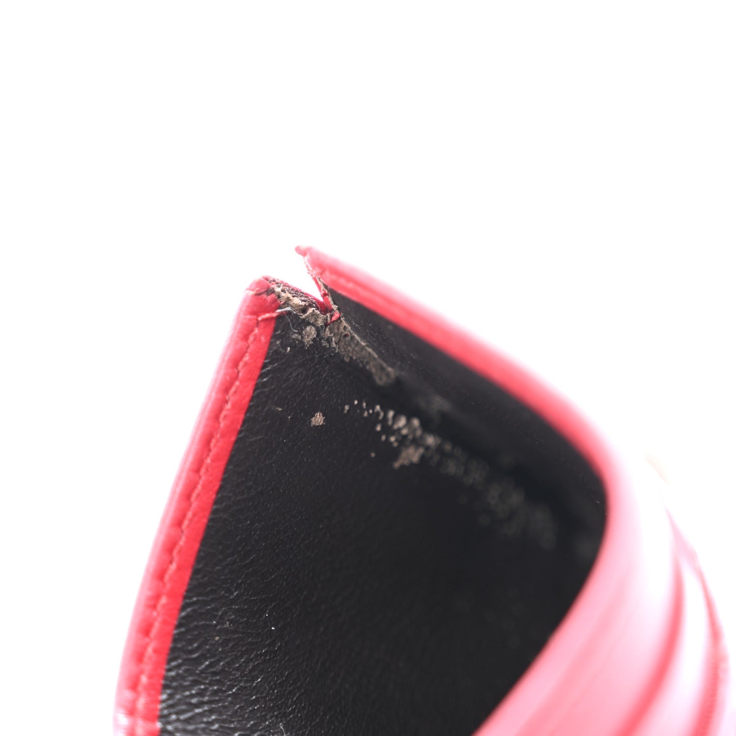 Calfskin Matelasse GG Marmont Card Holder Hibiscus Red