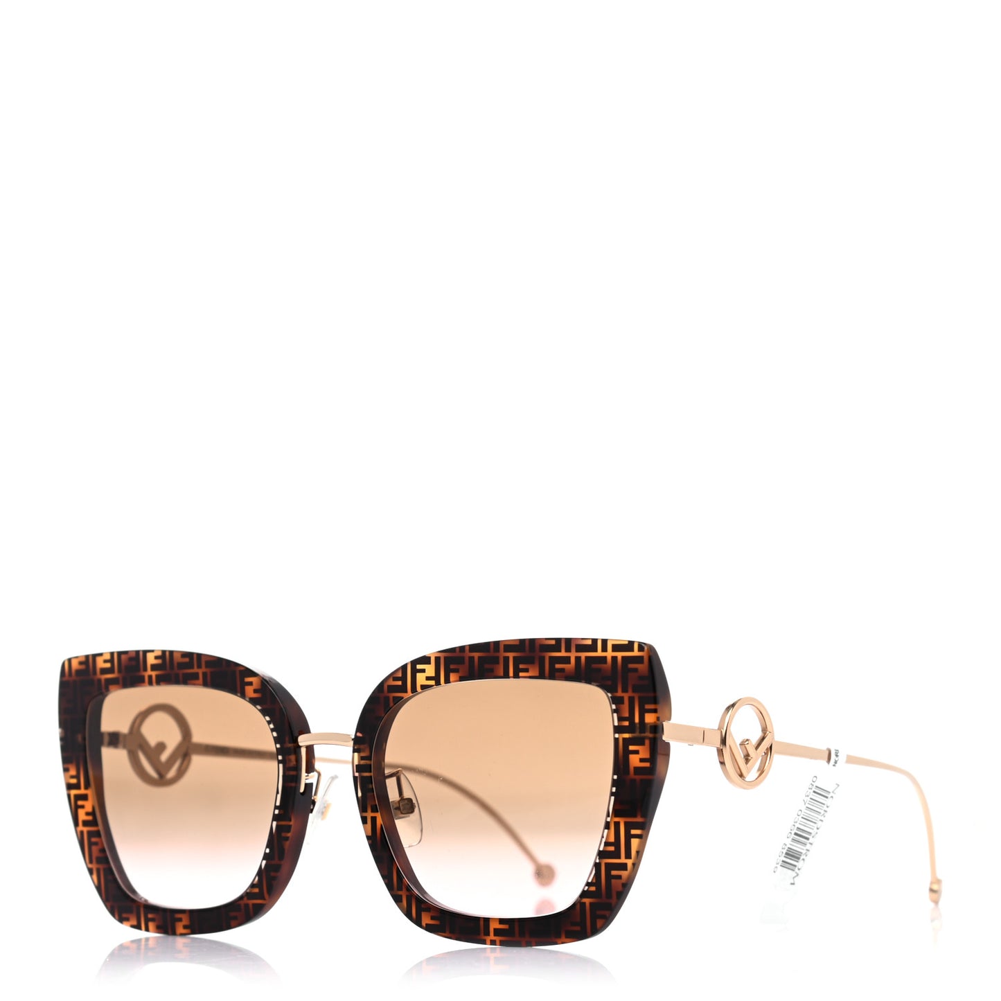 Acetate Metal F is Fendi FF Square Cat Eye Sunglasses FF 0424/F/S Havana