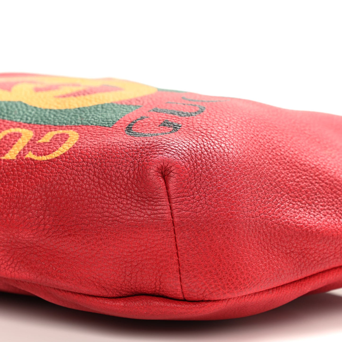 Grained Calfskin Logo Belt Bag Hibiscus Red