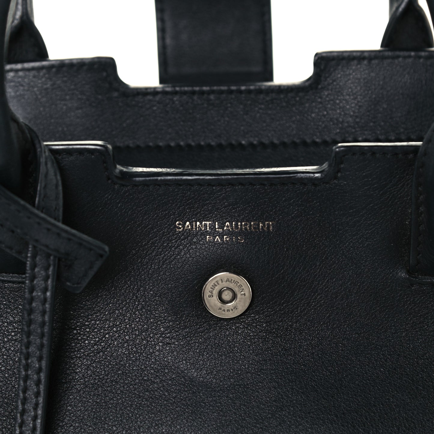Smooth Calfskin Crocodile Embossed Small Monogram Downtown Cabas Black