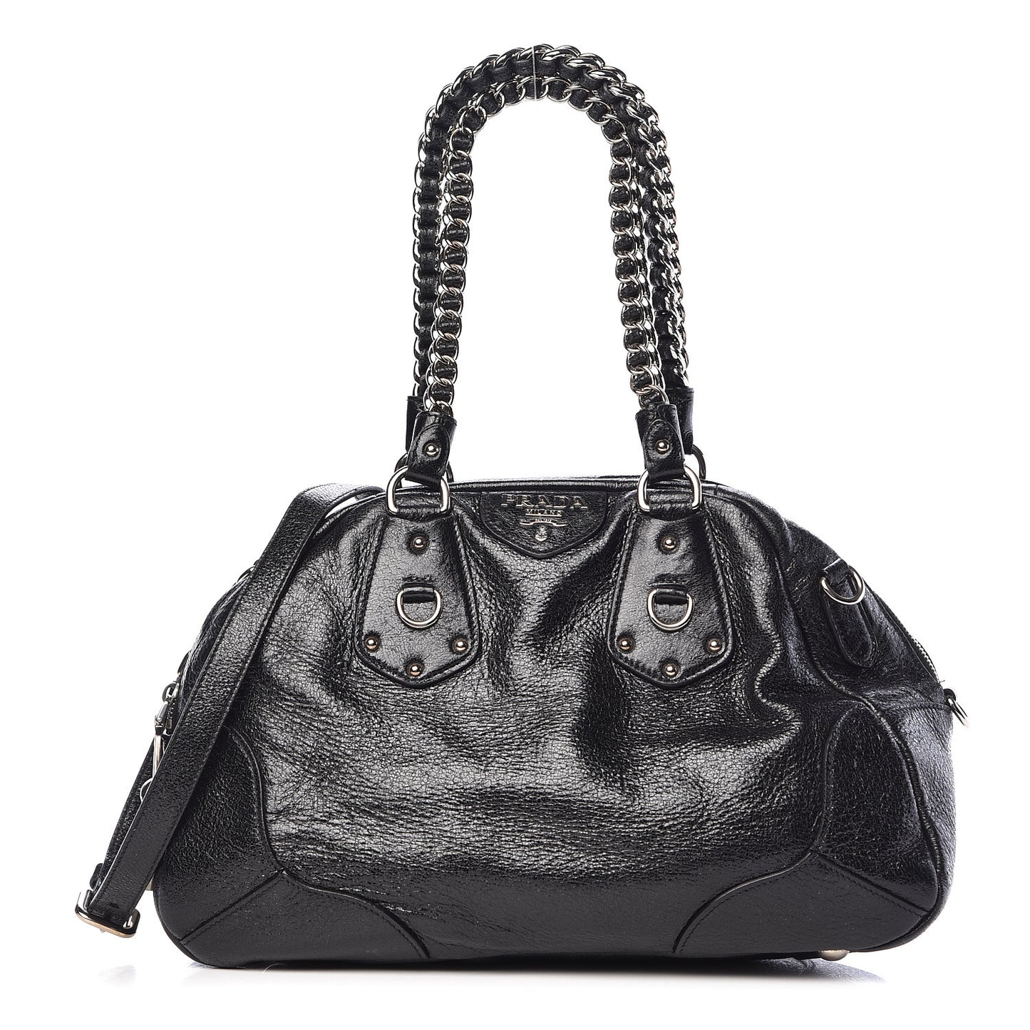Cervo Lux Chain Shoulder Bag Black