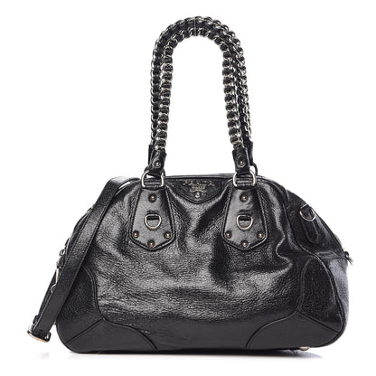 Prada Cervo Lux Chain Shoulder Bag Black 1 of 14