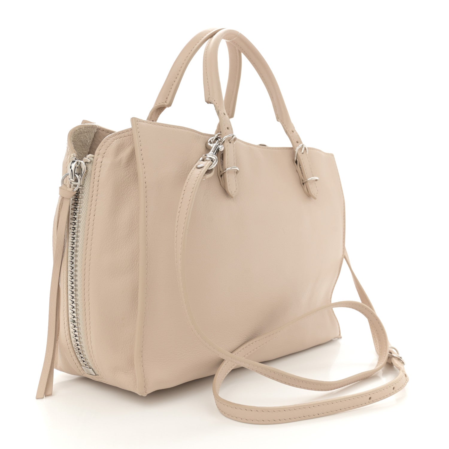 Balenciaga Grained Calfskin Papier Mini A4 Zip Around Tote Light Beige 4 of 12