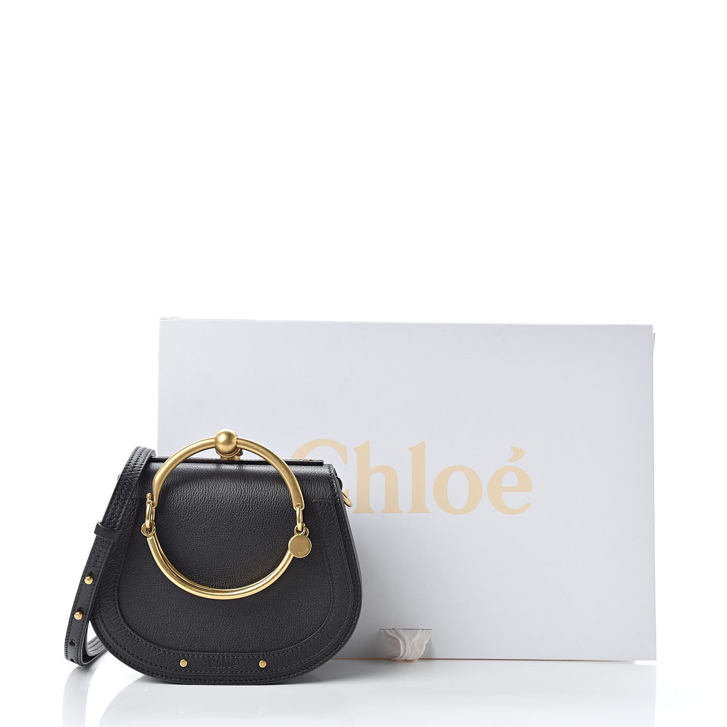 Chloe Calfskin Suede Small Nile Bracelet Bag Black 11 of 11