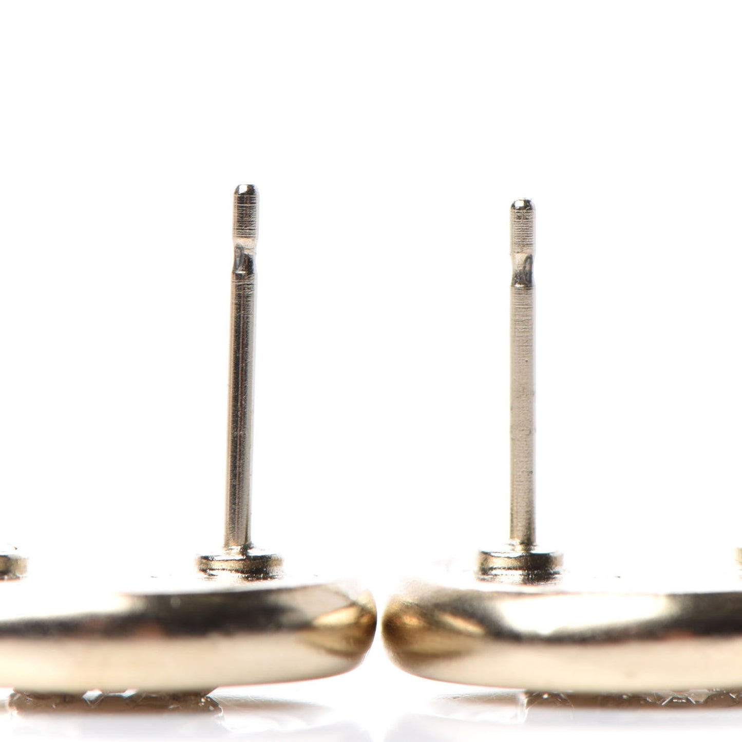 Crystal CC Round Earrings Light Gold