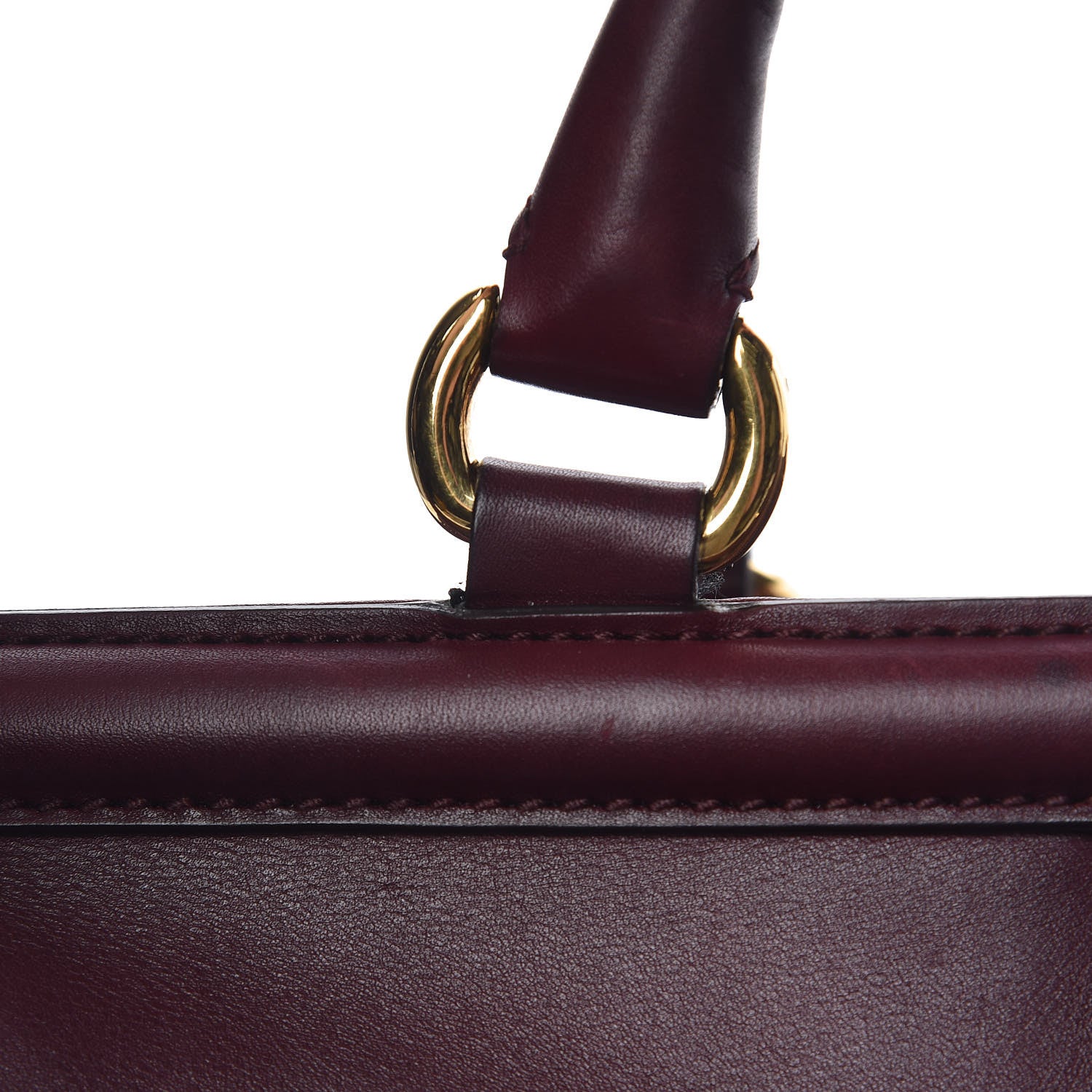 Gucci Calfskin Duilio Brogue Top Handle Bag Burgundy 14 of 22