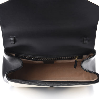 Gucci Calfskin Bamboo Trapuntata Queen Margaret Top Handle Bag Mystic White Black 6 of 11