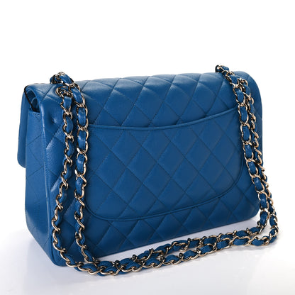 Chanel Caviar Quilted Jumbo Double Flap Blue 2 of 4