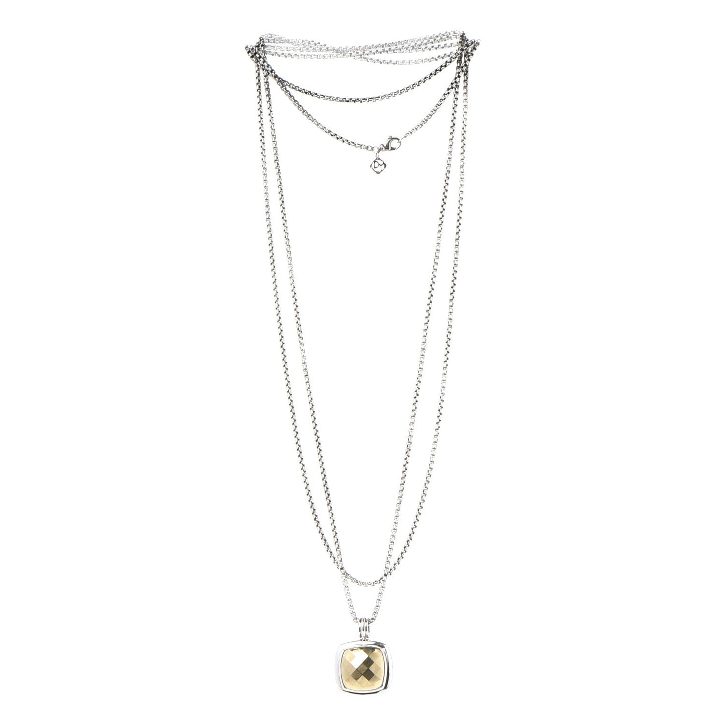 Sterling Silver 18K Gold 19mm Albion Dome Pendant Necklace