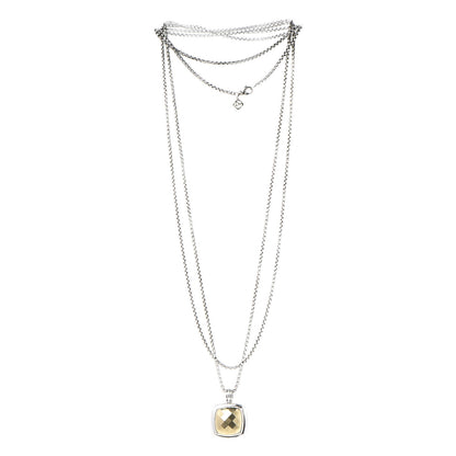 David Yurman Sterling Silver 18K Gold 19mm Albion Dome Pendant Necklace 3 of 6