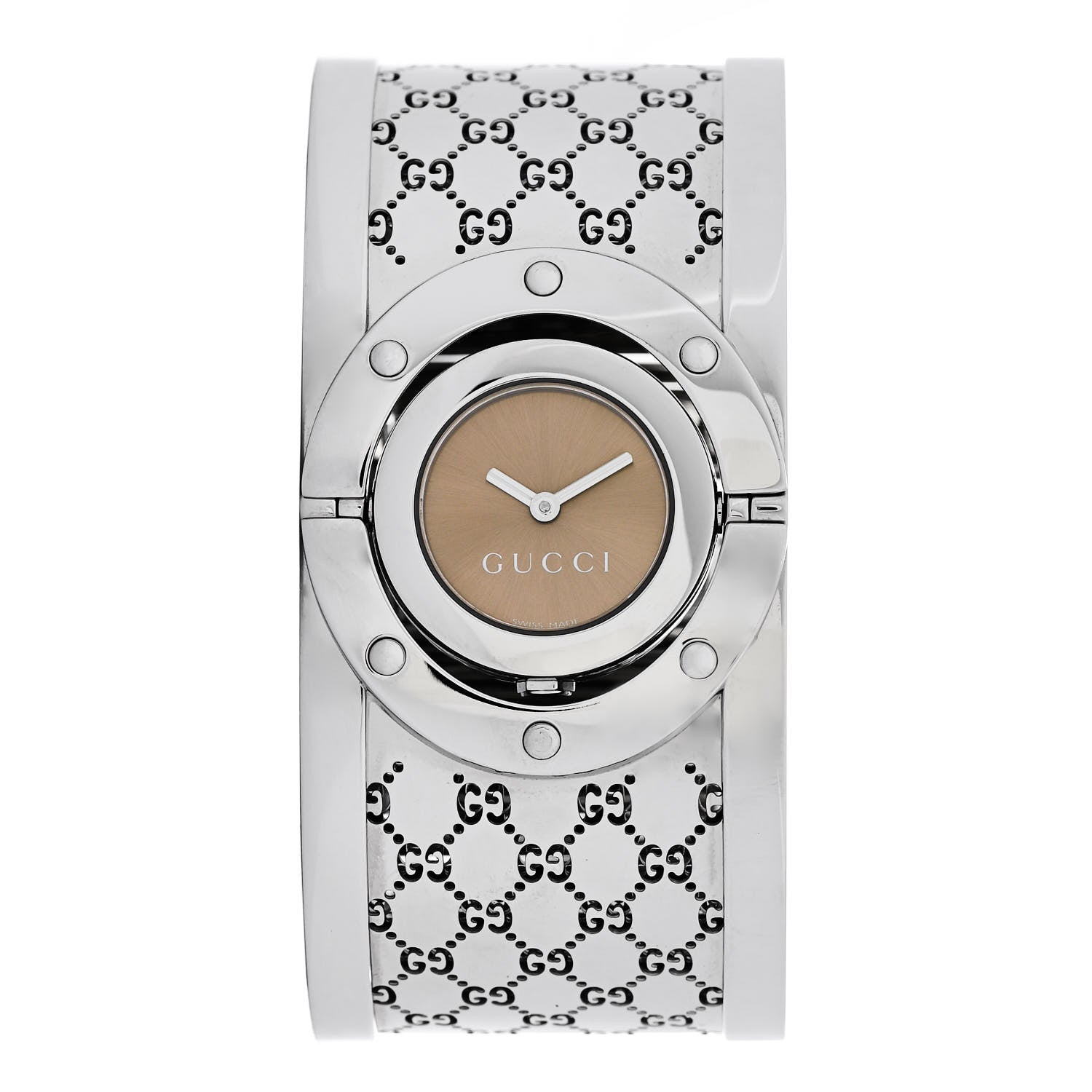 Gucci Stainless Steel 33mm Twirl Quartz Watch Brown 1 of 5