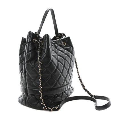 Chanel Caviar Quilted Large Rolled Up Bucket Drawstring Bag Black 3 of 10