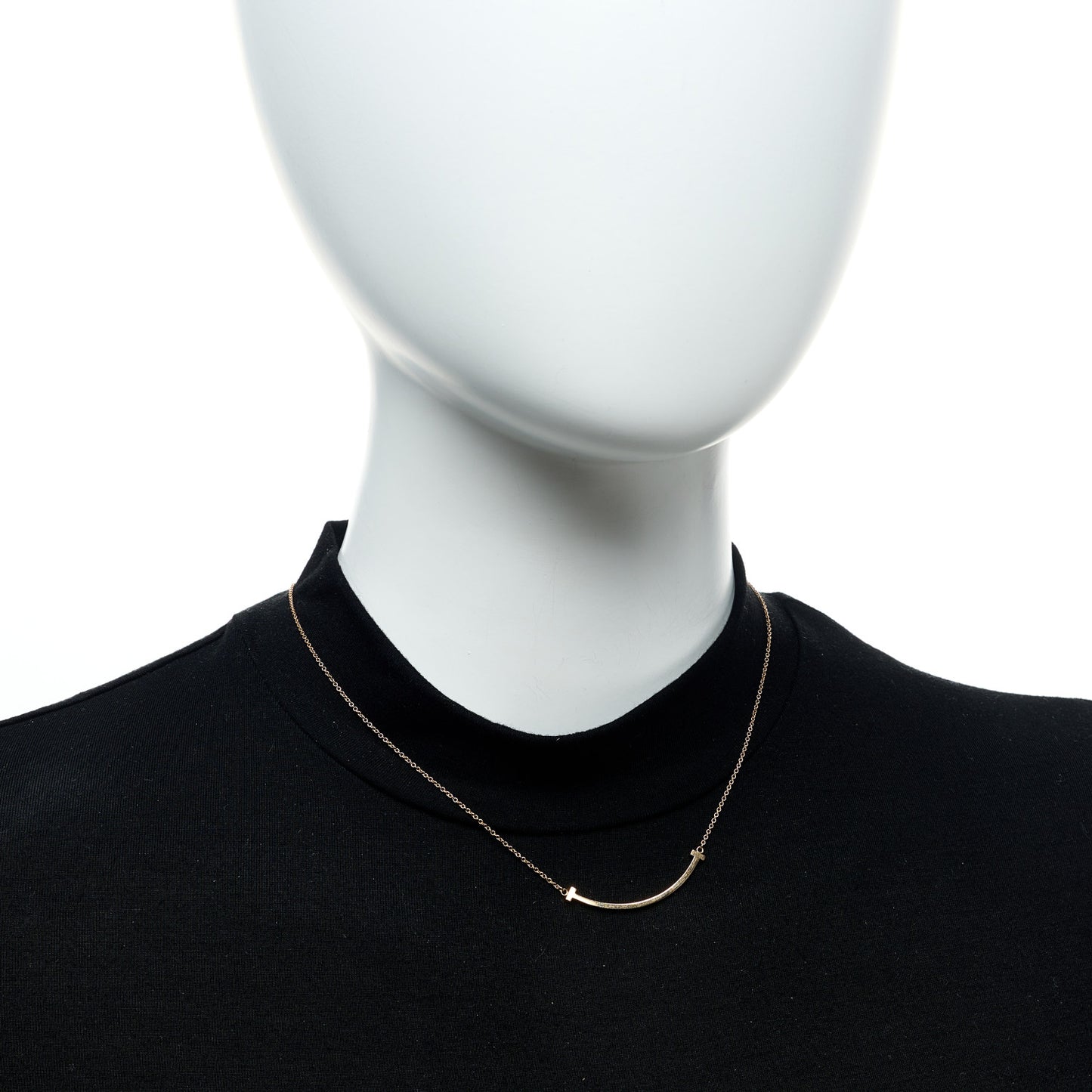 18K Rose Gold Small T Smile Pendant Necklace
