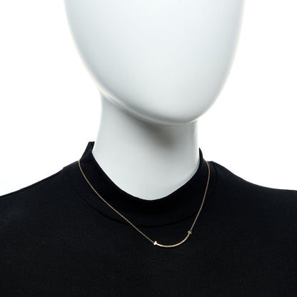 Tiffany 18K Rose Gold Small T Smile Pendant Necklace 2 of 4