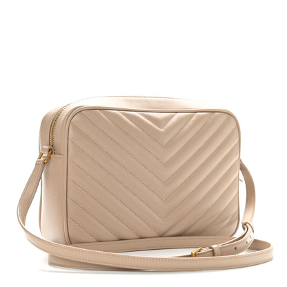 Saint Laurent Calfskin Matelasse Monogram Lou Camera Bag Dark Latte 3 of 9