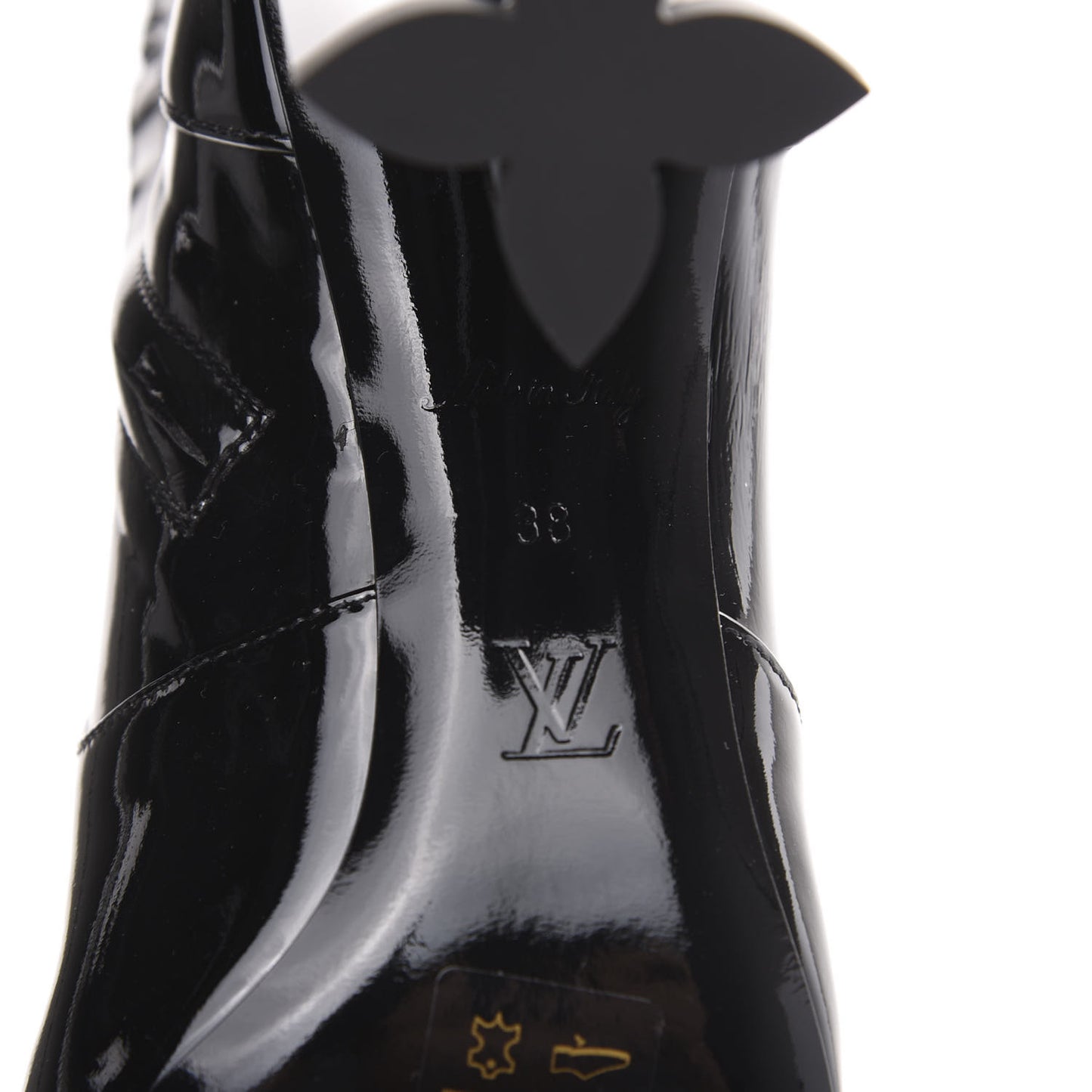 Patent Silhouette Ankle Boots 38 Black