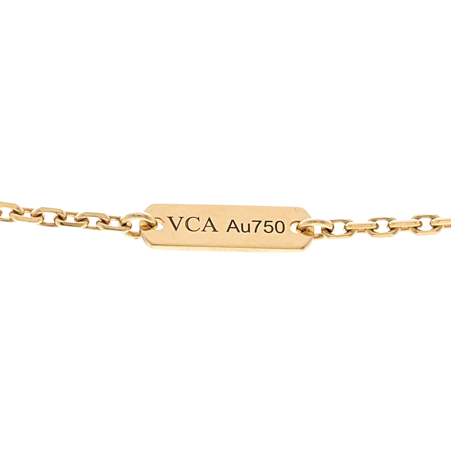 18K Yellow Gold Black Onyx Vintage Alhambra Pendant Necklace