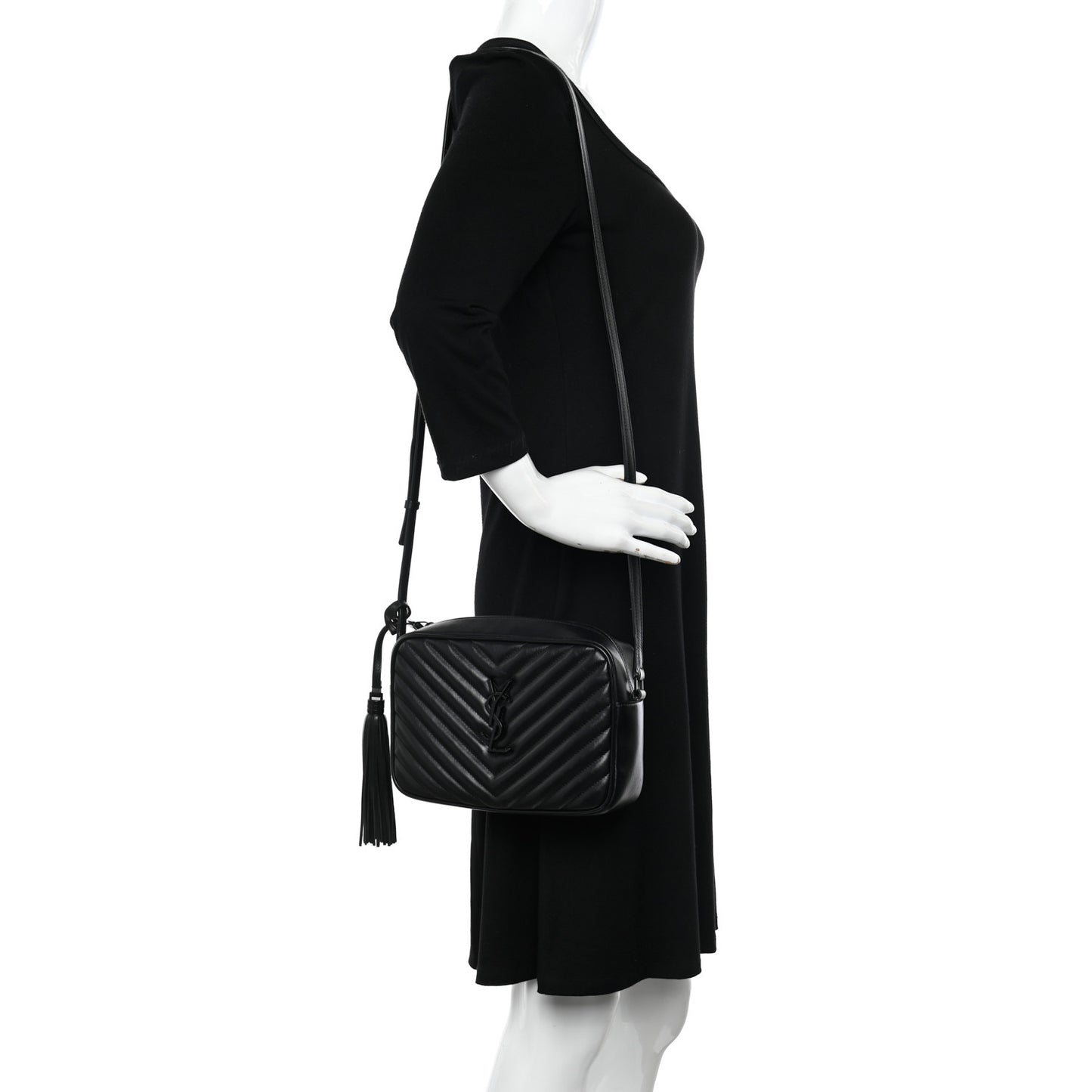 Calfskin Matelasse Monogram Monochrome Lou Camera Bag Black