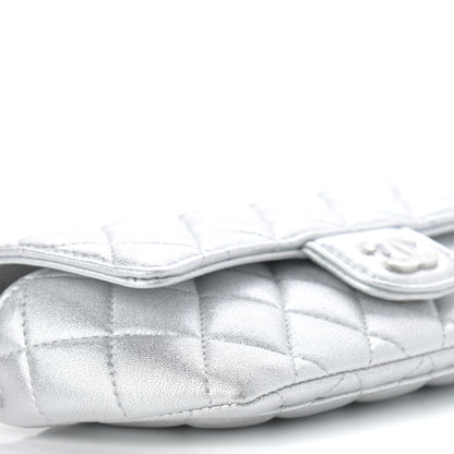Chanel Metallic Lambskin Quilted Glasses Case With Chain Silver 10 of 12
