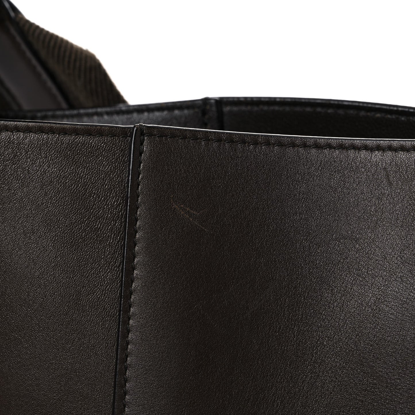 Supersoft Calfskin Sangle Bucket Bag Wood